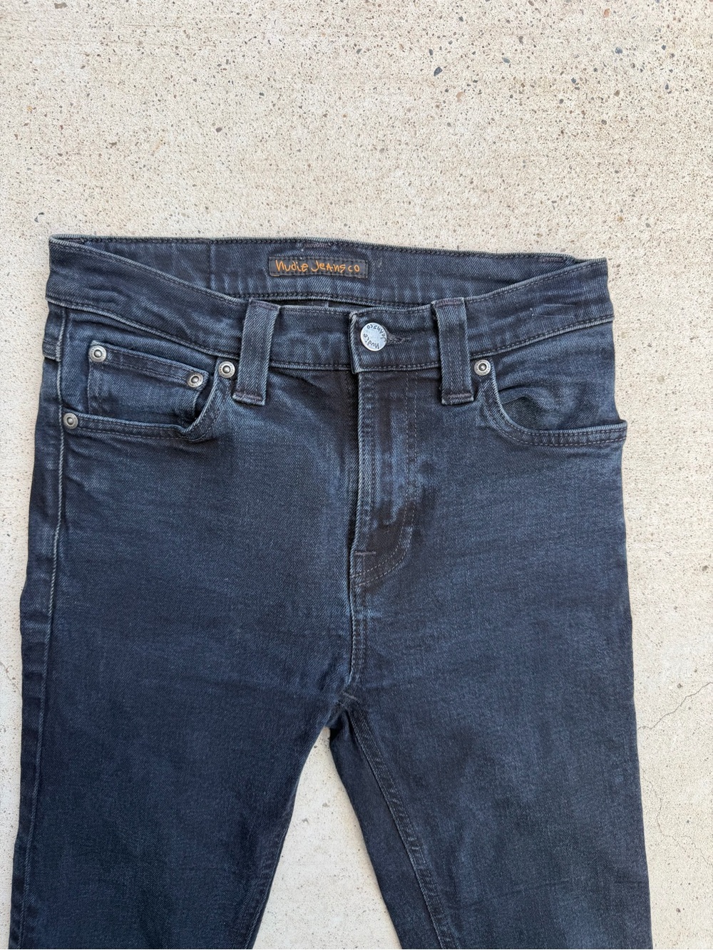 Nudie Jeans High Kai Skinny Black Organic Cotton W26 Hemmed Distressed - Picture 3 of 14